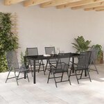 vidaXL Ensemble de salle à manger pour jardin 7 Pièces Anthracite Acier