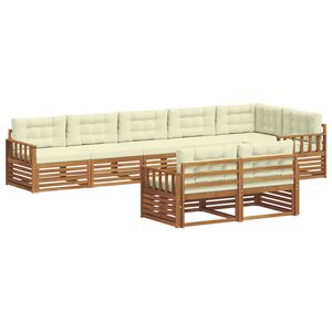 vidaXL Ensemble de canapés d'extérieur 8 Pièces Naturel et Crème