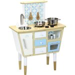 Cuisine Vintage en bois naturel et bleu