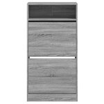 vidaXL Armoire à chaussures Sonoma gris 60x34x116 cm Bois d'ingénierie
