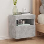 vidaXL Meubles TV muraux et lumières LED 2Pièces gris béton 40x30x40 cm
