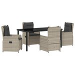 vidaXL Ensemble de salle à manger de jardin 5 pièces gris clair en rattan poly de