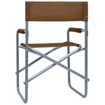vidaXL Chaises de metteur en scène lot de 2 Acier Marron