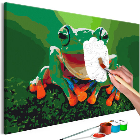 Tableau à peindre par soi-même - laughing frog l x h en cm 60x40