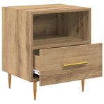 vidaXL Table de chevet avec tiroir 2 Pièces Marron 40 x 35 x 47.5 cm