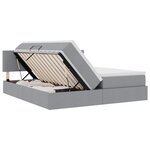 vidaXL Lit de rangement LED avec matelas Gris clair 200 x 200 cm Tissu