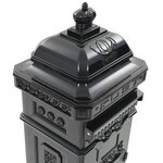 Boîte aux lettres à pilier aluminium vintage antirouille noir 02_0041554