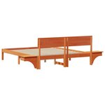 vidaXL Cadre de lit avec tables de chevet avec tête de lit Marron cire