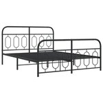 vidaXL Cadre de lit métal sans matelas avec pied de lit noir 140x190cm