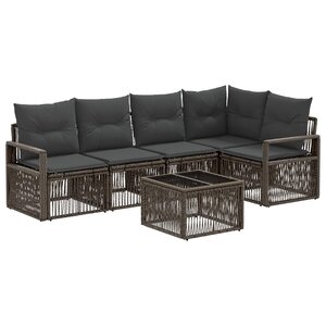 vidaXL Ensemble de canapé de jardin 6 pc Gris polyrotin