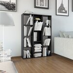 vidaXL Séparateur de pièce/Bibliothèque Noir Bois d’ingénierie