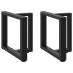 vidaXL Pieds de table basse en T  2 pièces  noir  50 x 25 x (42-43) cm  acier