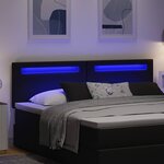 vidaXL Tête de lit LED Noir 180 cm Cuir synthétique