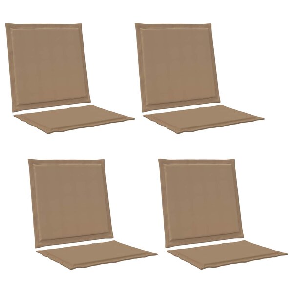 vidaXL Coussins de siège et de dos Polyester Taupe 47 x 45 x 2 cm