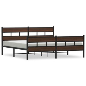 vidaXL Cadre de lit en métal sans matelas chêne marron 193x203 cm