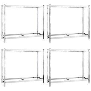 vidaXL Porte-pneus à 2 niveaux 4 Pièces Argenté 110x40x110 cm Acier