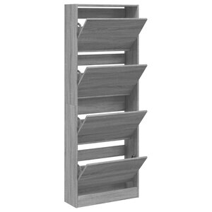 vidaXL Armoire à chaussures sonoma gris 60x21x163 5 cm bois ingénierie