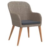 vidaXL Ensemble à manger de jardin et coussins 7 Pièces Marron