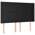 vidaXL Tête de lit avec oreilles Noir 147x16x118/128 cm Similicuir