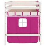 vidaXL Lit mezzanine enfants avec rideaux sans matelas rose 90x200cm