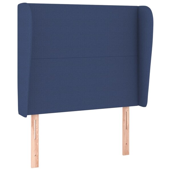 vidaXL Tête de lit avec oreilles Bleu 103x23x118/128 cm Tissu