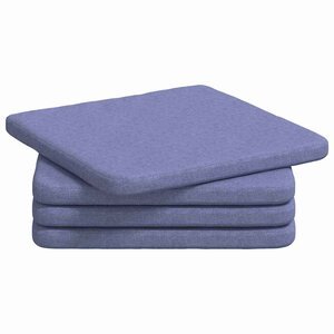 vidaXL Coussins de siège 4 Pièces Bleu denim 40 x 40 x 3 cm tissu