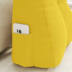 vidaXL Coussin de Dos Jaune clair 45 x 24 x 50 cm tissu