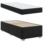 vidaXL Cadre de lit avec matelas Noir 90 x 190 cm tissu