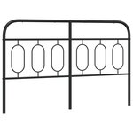 vidaXL Tête de lit métal noir 140 cm