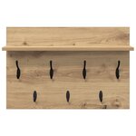 vidaXL Porte-manteau mural chêne artisanal 60 x 40 x 12 cm