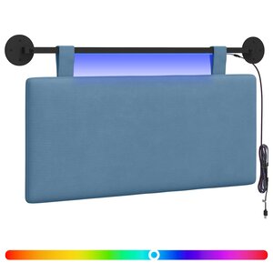 vidaXL Tête de lit suspendue Bleu Tissu en velours côtelé