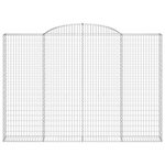 vidaXL Paniers à gabions arqués 6 Pièces 300x30x200/220 cm fer galvanisé