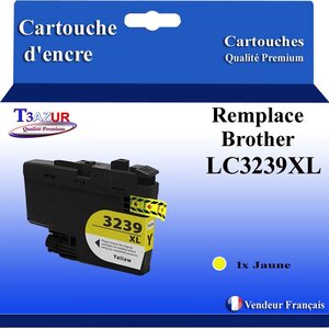 T3AZUR- Cartouche compatible avec Brother LC3239 XL Jaune pour Brother HL-J6000DW HL-J6100DW