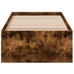 vidaXL Cadre de lit chêne fumé 100x200 cm bois d'ingénierie