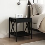vidaXL Table de chevet avec LED infini noir 40x40x49 cm