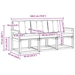 vidaXL Ensemble de canapés d'extérieur 3 pc Blanc et Beige