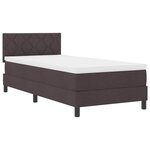 vidaXL Lit à ressorts avec matelas Marron foncé 100 x 200 cm tissu