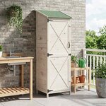 vidaXL Abri de jardin Blanc 59 5 x 56 x 176 5 cm Bois de Sapin Massif