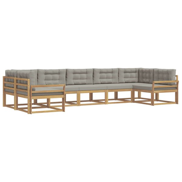 vidaXL Ensemble de canapés d'extérieur 7 pc Blanc et gris clair