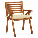 vidaXL Chaises de jardin avec coussins lot de 4 Bois de teck solide