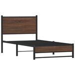 vidaXL Cadre de lit en métal avec tête de lit chêne marron 80x200 cm