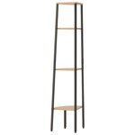 vidaXL Étagère d'angle à 4 niveaux Marron clair et noir 45 5 x 31 5 x 150 cm