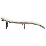 vidaXL Chaise longue avec coussin beige 55x199x50 cm résine tressée