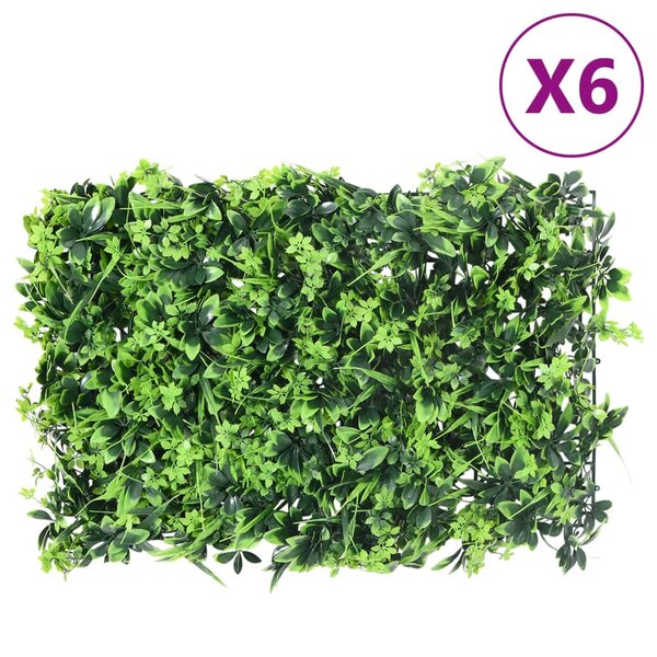  vidaXL Clôture à feuilles artificielles 6 Pièces vert 40x60 cm