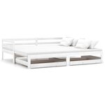 vidaXL Lit coulissant sans matelas 2x(90x200) cm blanc