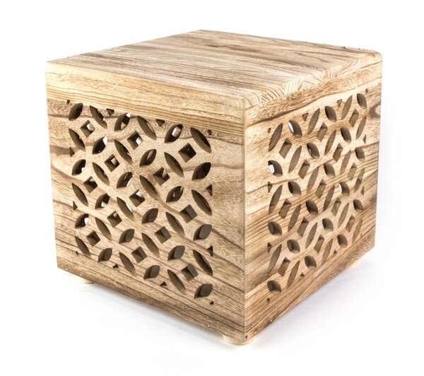 Table de chevet bois cube nature