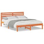 vidaXL Cadre de lit Marron cire 140 x 200 cm Bois massif en pin