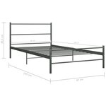 vidaXL Cadre de lit sans matelas gris métal 90x200 cm