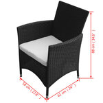 vidaXL Ensemble à manger d'extérieur 9Pièces coussins résine tressée noir