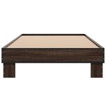 vidaXL Cadre de lit chêne marron 100x200 cm bois d'ingénierie et métal